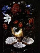 Juan de Espinosa Still-Life with Shell Fountain and Flowers oil on canvas